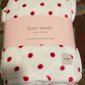 kate spade | Bedding | Kate Spade Red And White Polkadot Blanket